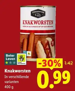 Lidl Knakworsten aanbieding