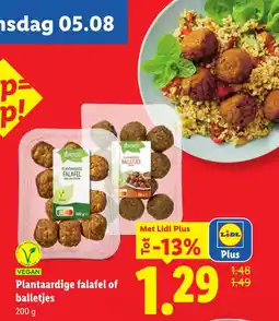 Lidl Plantaardige falafel of balletjes aanbieding