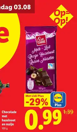 Lidl Fin Carre Melk - Lait Rozijn Hazelnoot aanbieding
