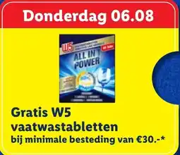 Lidl W5 vaatwastabletten aanbieding