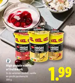 Lidl High protein vanille- of fruitkwork aanbieding