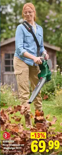 Lidl Parkside accu-bladblazer en -bladzuiger 40 v aanbieding