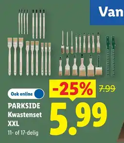 Lidl Parkside Kwastenset aanbieding