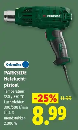 Lidl Parkside hetelucht-pistool aanbieding