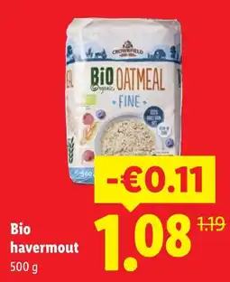 Lidl Crownfield Bio Oatmeal aanbieding