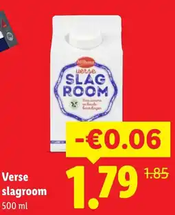 Lidl Verse slagroom aanbieding