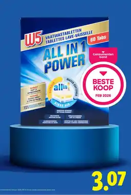 Lidl W5 All In 1 Power vaatwastabletten aanbieding