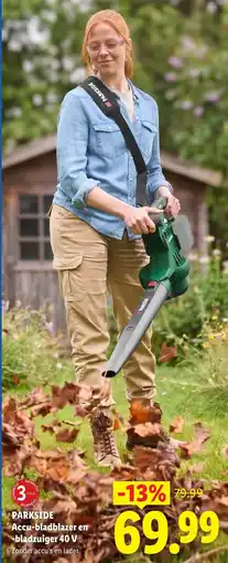 Lidl Parkside accu-bladblazer en -bladzuiger 40 v aanbieding