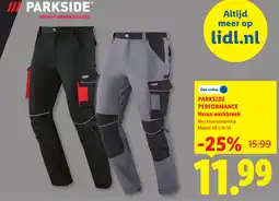 Lidl Parkside Performance Heren werkbroek aanbieding