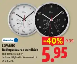 Lidl Livarno Radiogestuurde wandklok aanbieding