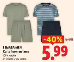 Lidl Esmara Men Korte heren pyjama aanbieding