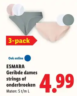 Lidl Esmara Geribde dames strings of onderbroeken aanbieding
