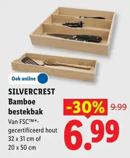 Lidl Silvercrest Bamboe bestekbak aanbieding