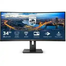 Bol.com Philips 345B1C - QHD Curved Ultrawide Monitor - 100hz - 34 Inch aanbieding