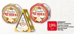 Food Plus Président ser brie, camembert, wybrane rodzaje brie, camembert cheese, selected types aanbieding