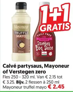 Dekamarkt Calvé partysaus, mayoneur of verstegen zero aanbieding