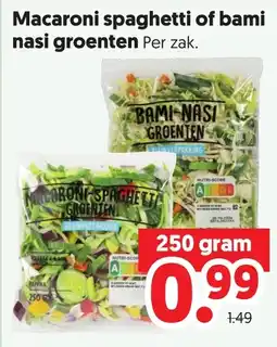 Dekamarkt Macaroni spaghetti of bami nasi groenten aanbieding