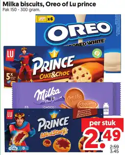Dekamarkt Milka biscuits, Oreo of Lu prince aanbieding