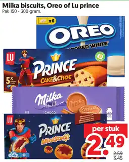 Dekamarkt Milka biscuits, oreo of lu prince aanbieding