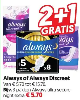 Dekamarkt Always of Always Discreet aanbieding