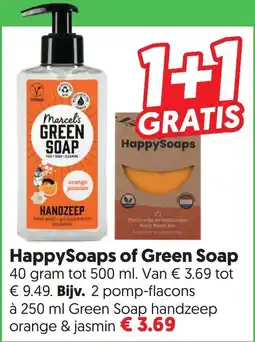 Dekamarkt HappySoaps of Green Soap handzeep aanbieding