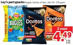 Dekamarkt Lay's partypacks Bugels, Doritos of Max. aanbieding