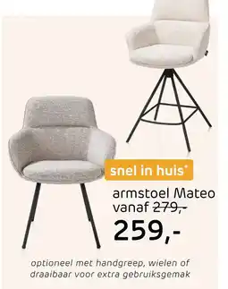 Henders & Hazel Armstoel Mateo aanbieding