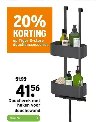 GAMMA Doucherek Met Haken Voor Douchewand 20% Korting aanbieding