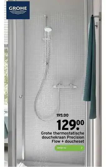 GAMMA Grohe Thermostatische Douchekraan Precision Flow + Doucheset aanbieding