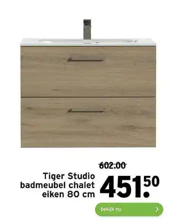 GAMMA Tiger Studio Badmeubel Chalet Eiken 80 Cm aanbieding