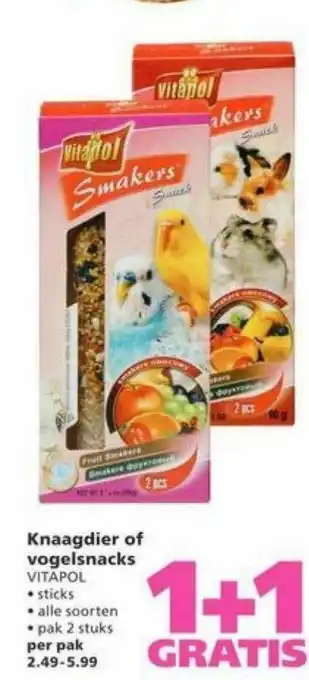 Ranzijn Knaagdier Of Vogelsnacks Vitapol 1+1 Gratis aanbieding