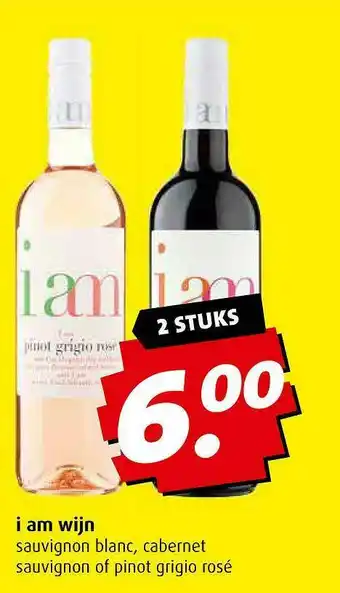 Boni I Am Wijn Sauvignon Blanc, Cabernet Sauvignon Of Pinot Grigio Rose aanbieding