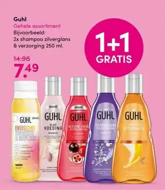 Drogisterij Visser Guhl Shampoo Zilverglans & Verzorging 1+1 Gratis aanbieding