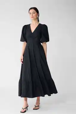 Wehkamp Shoeby midi jurk zwart aanbieding