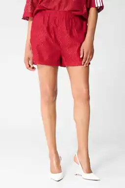 Wehkamp Shoeby straight leg casual short met print - rood aanbieding