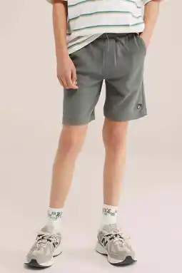 Wehkamp WE Fashion sweatshort grijsgroen aanbieding