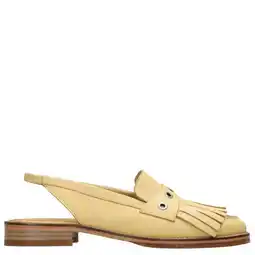 Wehkamp Shabbies Amsterdam leren slingback loafers lichtgeel aanbieding