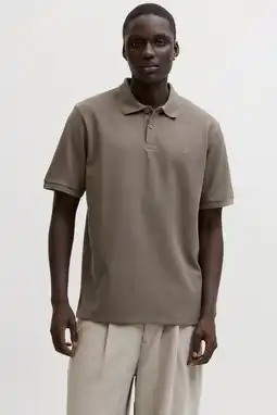 Wehkamp JACK & JONES ESSENTIALS regular polo met textuur bruin aanbieding