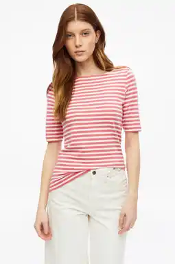 Wehkamp s.Oliver gestreepte top roze aanbieding