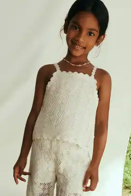 Wehkamp Mango Kids gehaakte gebreide top - ecru aanbieding