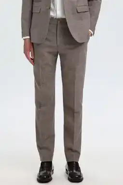 Wehkamp Selected SLHSLIM-OASIS slim pantalon met linnen bruin aanbieding