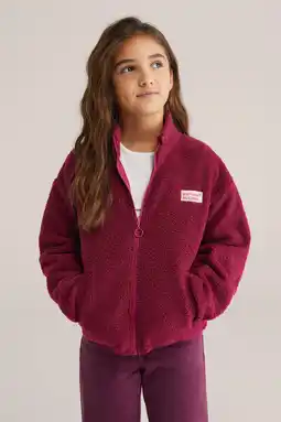 Wehkamp WE Fashion fleece fleecevest donkerrood aanbieding