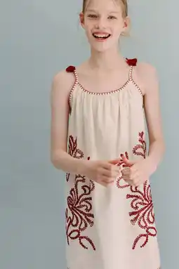Wehkamp Mango Kids zomerjurk met borduursels - ecru aanbieding