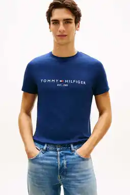 Wehkamp Tommy Hilfiger slim T-shirt marineblauw aanbieding