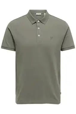 Wehkamp ONLY & SONS slim polo groen aanbieding