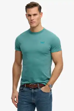 Wehkamp Superdry slim T-shirt petrol aanbieding