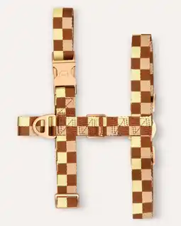Wehkamp Dogguo Hondenharnas VICHY-HARNESS-BROWN/YELLOW-XS aanbieding