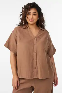 Wehkamp Zizzi blouse bruin aanbieding