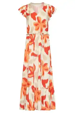 Wehkamp Smashed Lemon gebloemde zomerjurk oranje aanbieding