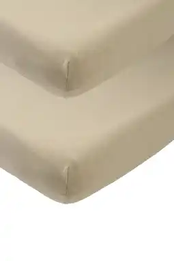 Wehkamp Meyco katoenen ledikant hoeslaken - 60x120 cm taupe (set van 2) aanbieding